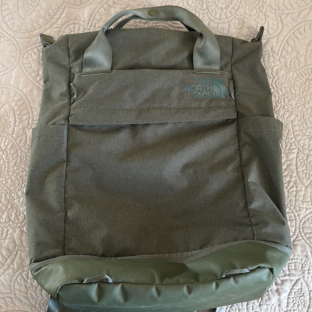 TNF green backpack